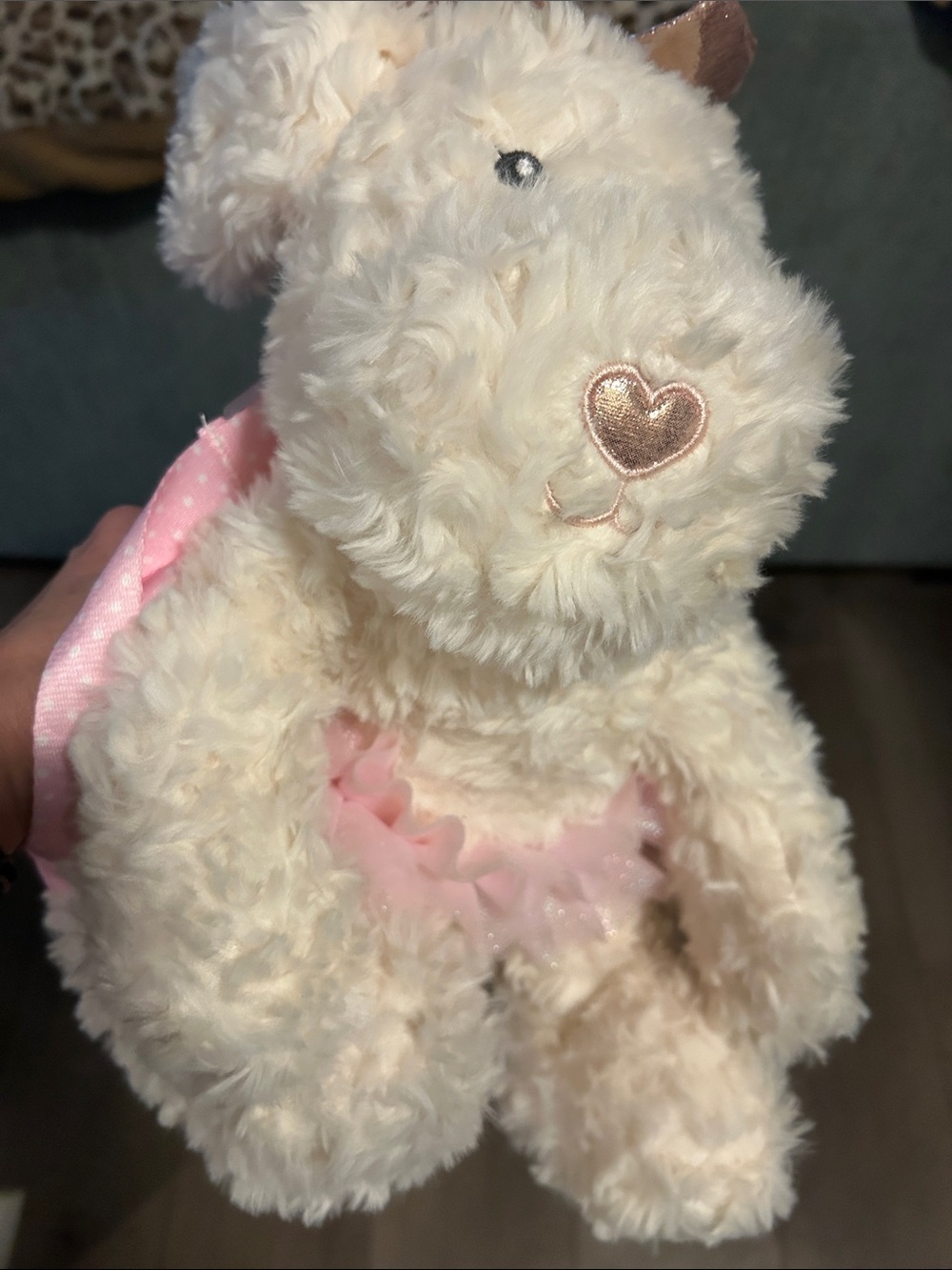 Plush Cream Bunny with Pink Accents - Soft Stuffed Animal